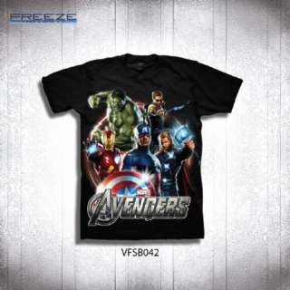 Marvel Comics Avengers Movie Group Collage Above Name Logo T Shirt 