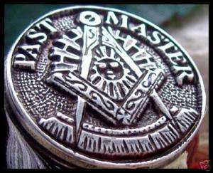 AJS © PAST MASTER MASONIC RING SURGICAL STEEL   (D12)  