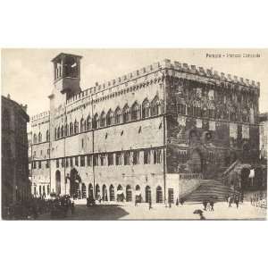   1910 Vintage Postcard Palazzo Comunale Perugia Italy 