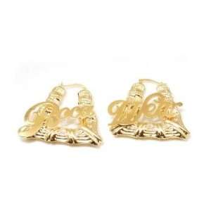    ROCAWEAR Gold Plated HUGE Square Creole Earrings ROCAWEAR Jewelry