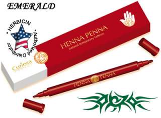 Hennapenna Henna Penna EMERALD COLOR Pen Tattoo USA  