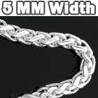 Mens 7 9 Inch Made in Italy .925 Sterling Silver Wheat Basket Rope 