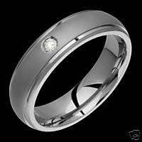 Titanium & Diamond Rings Mens Wedding Engagement Band  