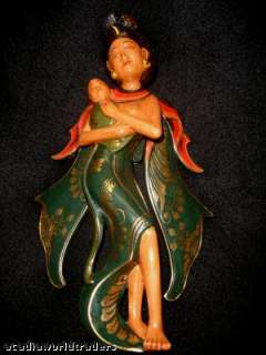   Dewi Sri Goddess~Mother Child mobile Balinese Hand carved wood  