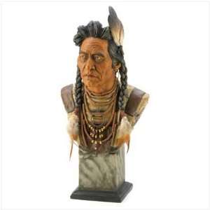 Tribal Shaman American Indian Bust Statue Home Decor 