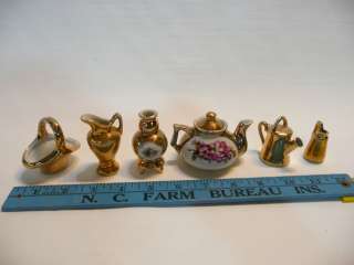 mini gold tea set ceramic english coated large set dollhouse made in 