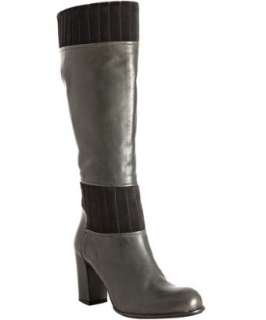 Alberto Fermani grey leather quilted suede detailed boots   up 