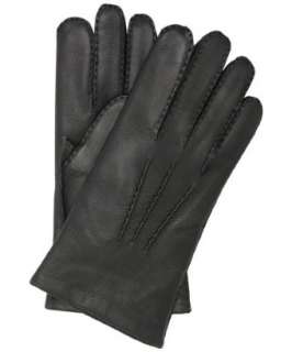 Portolano black deerskin rabbit lined gloves  