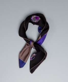 Salvatore Ferragamo black abstract print silk scarf