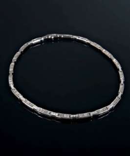   311793901 18K white gold and diamond Atlas roman numerals necklace
