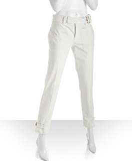 Gucci ivory cotton stretch bamboo buckle ankle pants   up to 