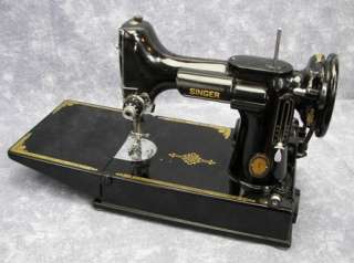 1950s Singer Featherweight 221 1 Portable Sewing Machine w/ Case 