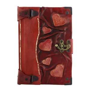   on a Red Handmade Leather Bound Journal LR203