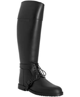 Givenchy black rubber buckle detail rain boots  