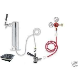  1 Tap Chrome Tower Draft Beer Kegerator Kit with Tray (Low 
