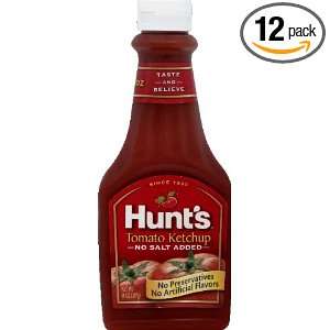 Hunts Ketchup Squeeze Bottle, No Salt, 14 Ounce (Pack of 12)  