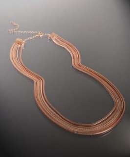 Tuleste Market rose gold multi snake chain layered necklace   