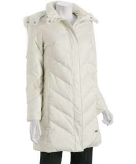 Kenneth Cole Reaction eggshell quilted down hooded jacket   up 