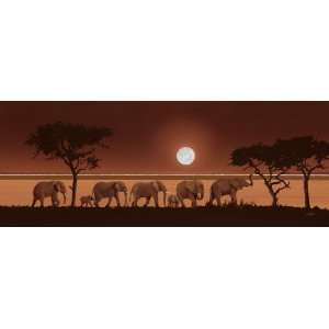   Crossing the Savannah   1000 Piece Panorama Puzzle Toys & Games