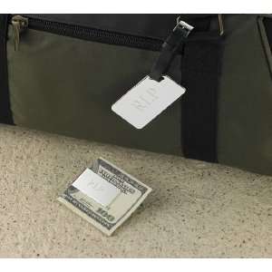   Keepsake Personalized Sterling Silver Plated Money Clip Luggage Tag