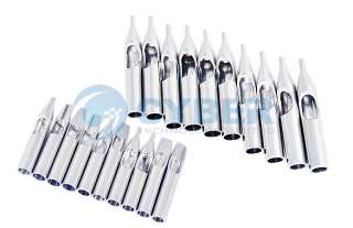 Set of 20 Stainless Tattoo Tips + 6 Grips Tubes Nozzles  