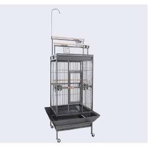  Large Play Top Bird Cage w/ Stand and Wheels   Black Vein 