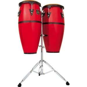  Latin Percussion Aspire Conga Set with Black Hardware, Red 