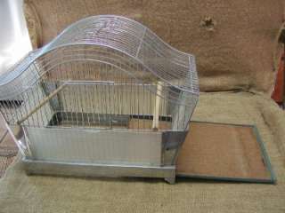 Vintage Bird Cage  Old Antique Cages Birds Stand Chrome Stainless 