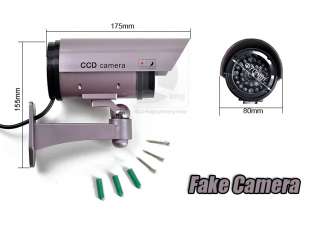 Outdoor Wireless Fake Dummy CCTV Camera IR Flashing Red LED Light 