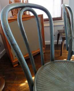   THONET bent wood cafe chairs circa 1925 w Charming OLD paint  