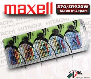 PC MAXELL WATCH BATTERIES 371/370 SR920SW SR920W  