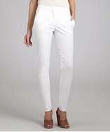 Prada white stretch cotton slim leg pants style# 319111601