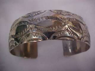 AUTHENTIC OLD PAWN NATIVE AMERICAN STERLING SILVER BRACELET CUFF 