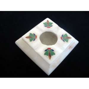  Hand Crafted White Marble Rectangular Ashtray With 