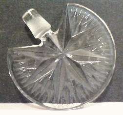 Perfume Bottle Fan Star Stopper Pressed Glass c 1940s  