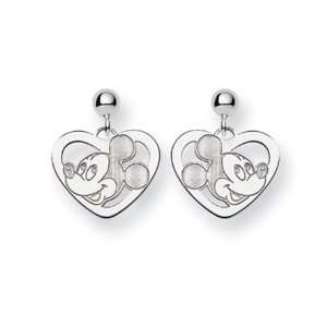 Disneys Mickey Mouse Heart Earrings in Sterling Silver Jewelry