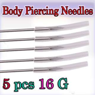 pcs Sterilize Body Piercing Needle Stainless 16 Guage 16G  