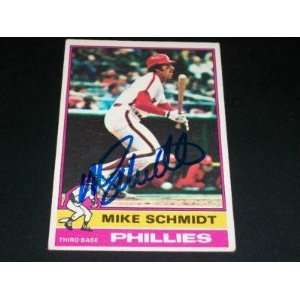 Phillies Mike Schmidt Auto Signed 1976 Topps #480 JSA B   Signed MLB 