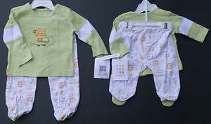   Mos 2 Pc Shirt & Footed Pants Play Set Sleeper Lounge Tags  