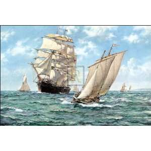  Homecoming by Montague Dawson. Size 36 inches width by 27 