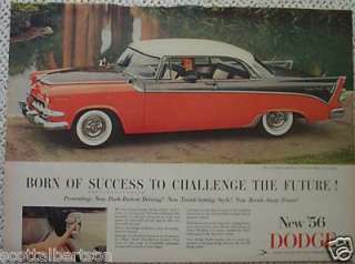 1956 DODGE CUSTOM ROYAL LANCER VINTAGE AD 1955  