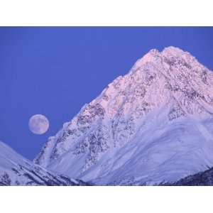 Full Moon near Knik River, Chugach Range, Alaska, USA Photographic 