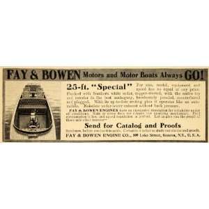   Engine Company 25 Foot Motor Boats   Original Print Ad