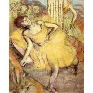  Sitting dancer with the right leg up by Degas canvas art 