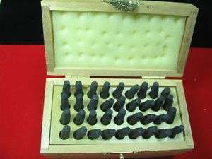 Alphabet & Number Steel Punches 36pc in wooden box Delx  