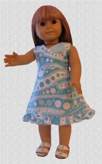 Doll Clothes Aqua Swirls Dress Fits American Girl &18  