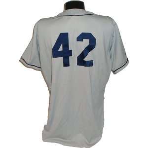  # 42 Notre Dame Grey Throwback Game Used Baseball Jersey 
