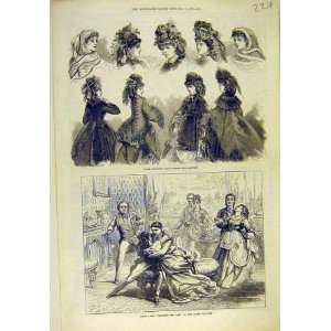   1871 Paris Fashions Ladies Hats Mantles Theatre Scene
