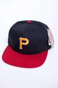   AMERICAN NEEDLE PITTSBURGH PIRATES BLACK RED BALL BASEBALL HAT CAP