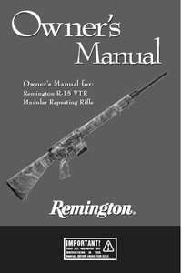 Remington R 15 VTR Modular Repeating Rifles manual  